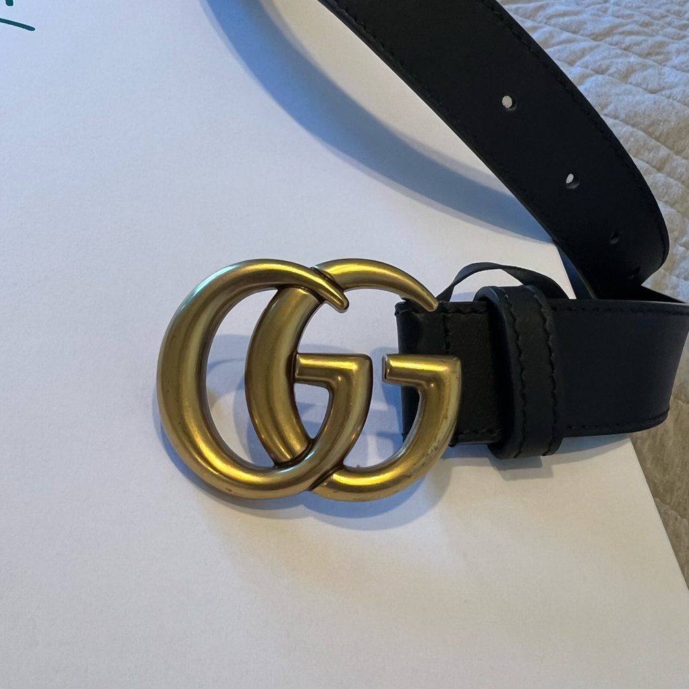 Gucci belt - black and gold size 85